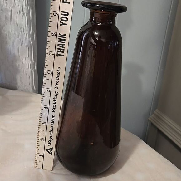 1960's Ruby Red Bubble Glass 9.5" Genie Bottle Decanter Missing Stopper - Picture 2 of 7